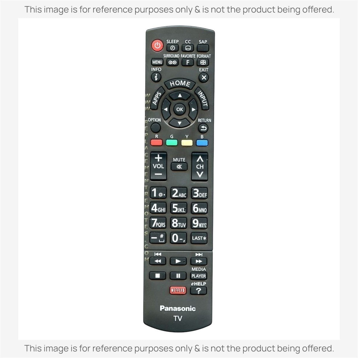 Anderic universal TV remote control for Panasonic, featuring a black keypad with dedicated Netflix and Apps buttons.