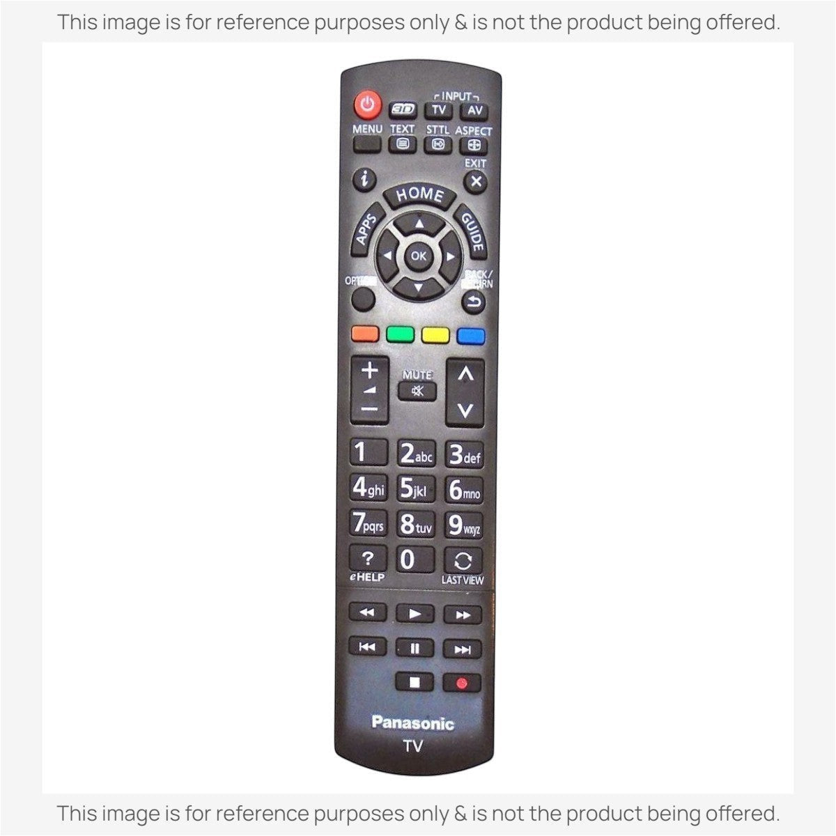 Anderic universal TV remote control for Panasonic featuring a backlit keypad and dedicated streaming app buttons.
