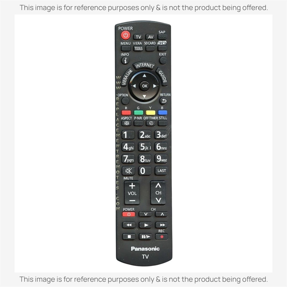 Anderic universal TV remote control for Panasonic devices with a full keypad and dedicated streaming buttons.