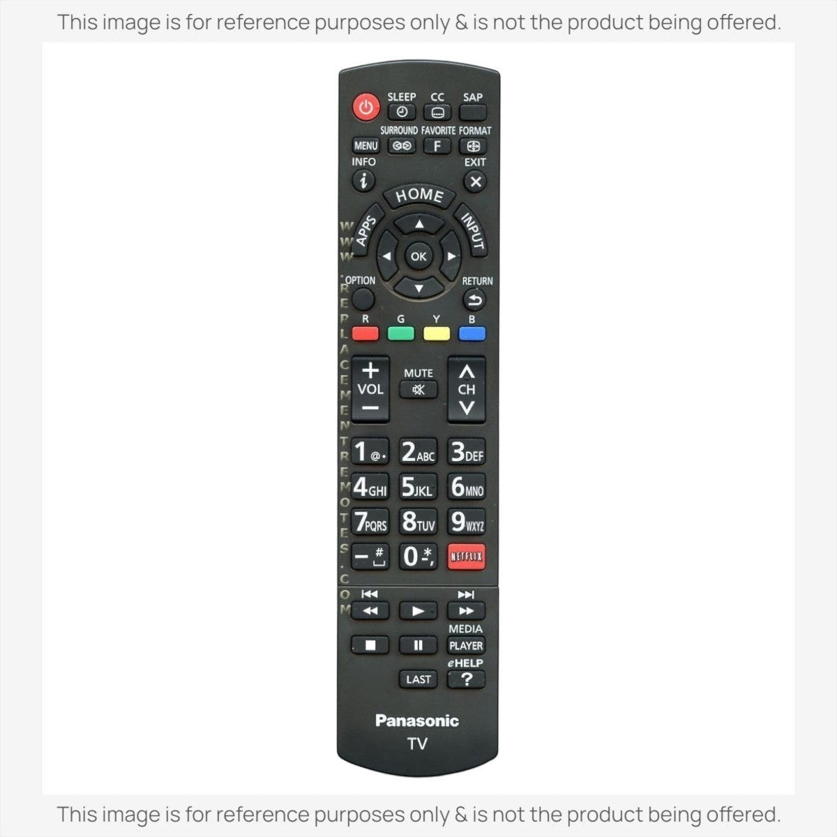 Anderic universal remote control for Panasonic TVs with backlit keypad and dedicated Netflix and apps buttons