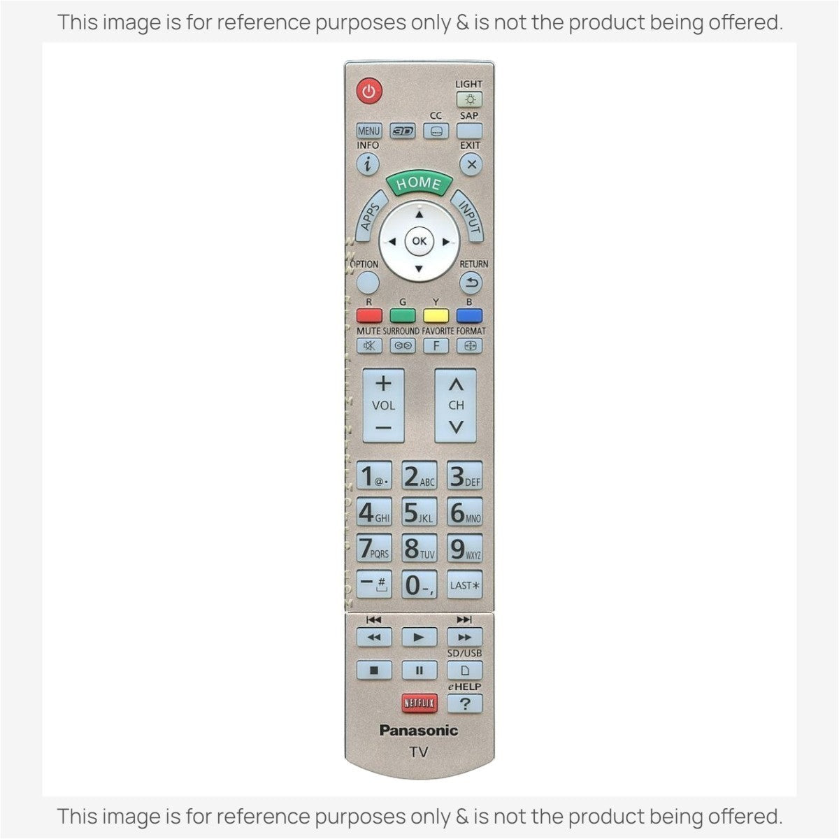 Anderic universal TV remote control for Panasonic, featuring a backlit keypad, smart buttons, and numeric layout.
