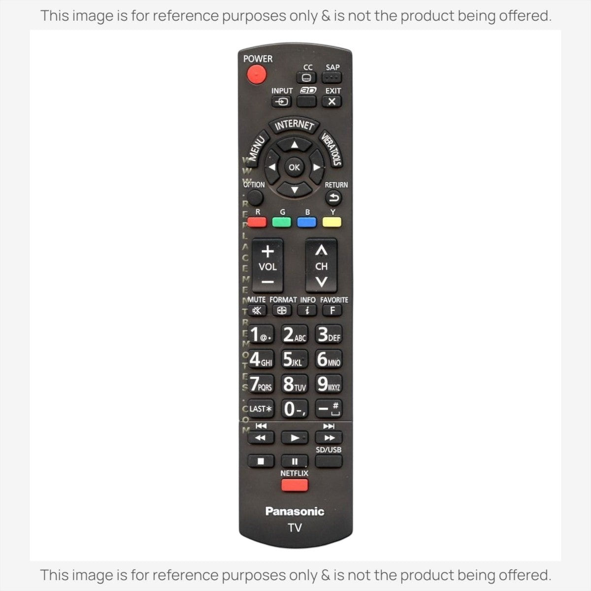 Anderic universal remote control for Panasonic TVs with backlit keypad and dedicated Netflix and app buttons