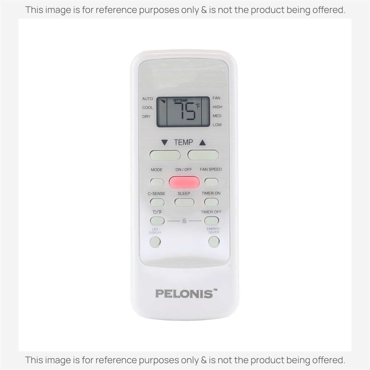 Anderic replacement remote control for Pelonis air conditioners featuring a backlit LCD screen and temperature display