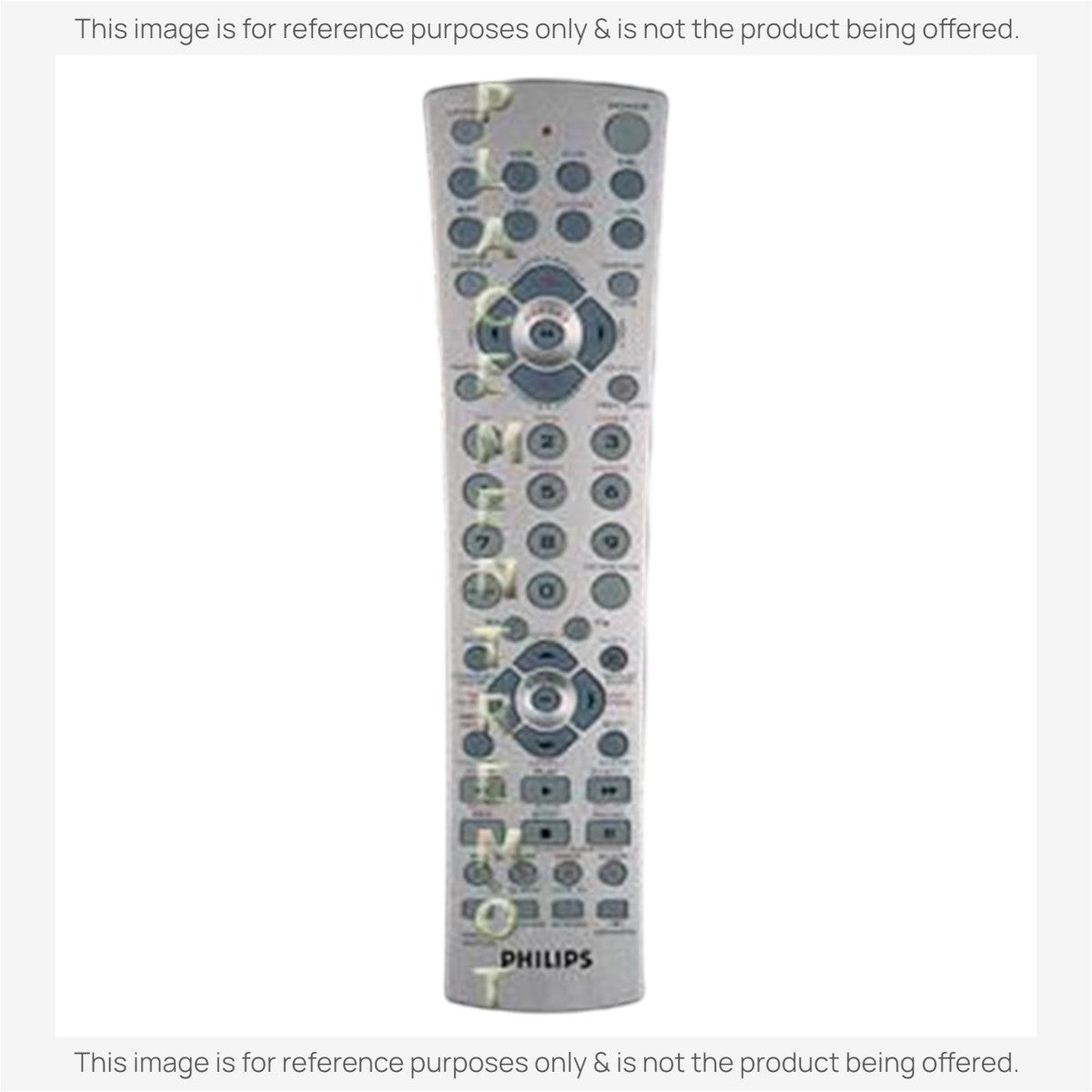 Anderic universal remote control for Philips devices with silver finish and dedicated DVR and navigation buttons.