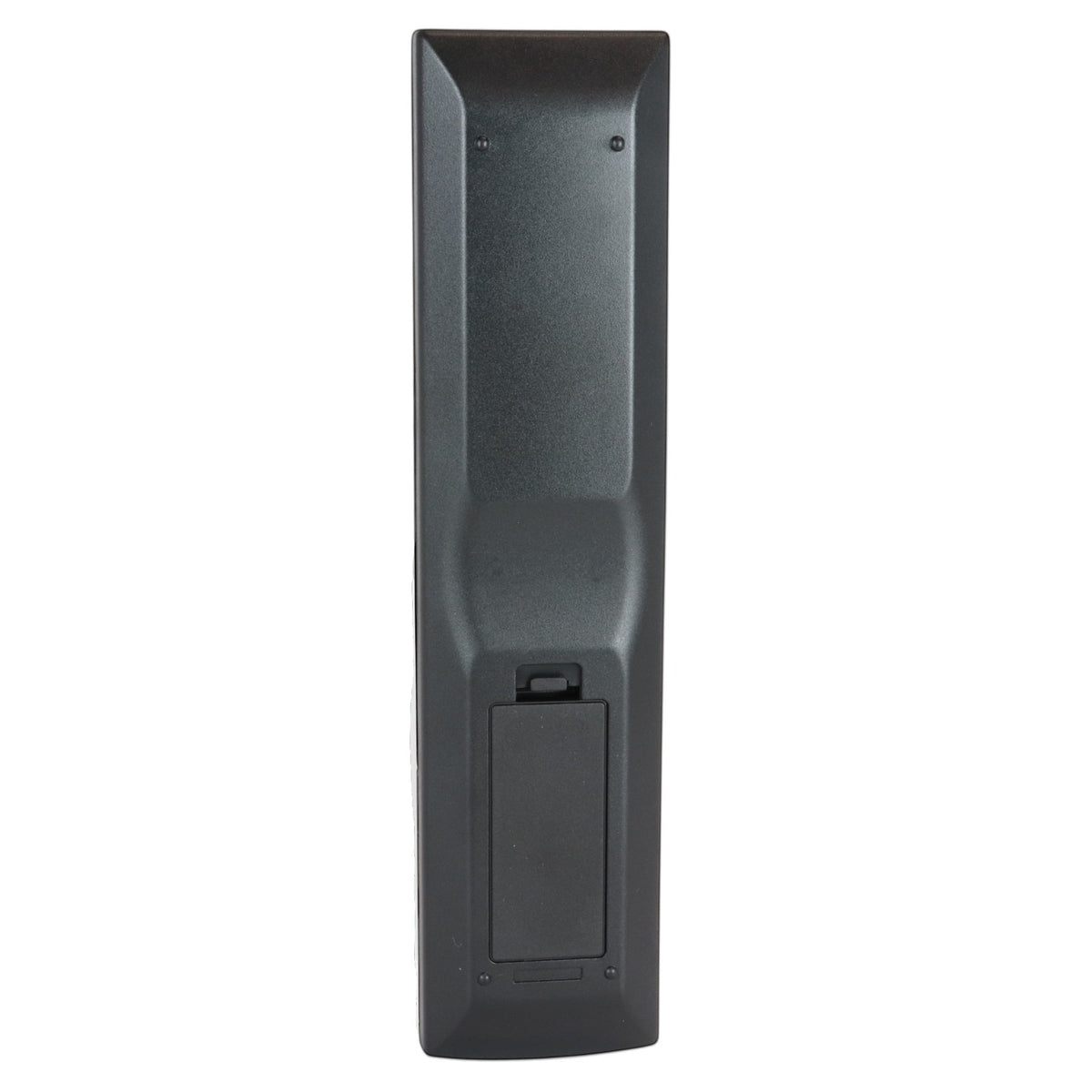 Anderic black plastic remote control replacement for Pioneer A/V receivers, back view showing battery compartment