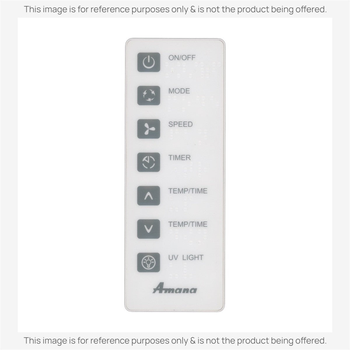 Anderic replacement remote for Haier and Amana portable air conditioner AC-5620-080 with clear button labels.