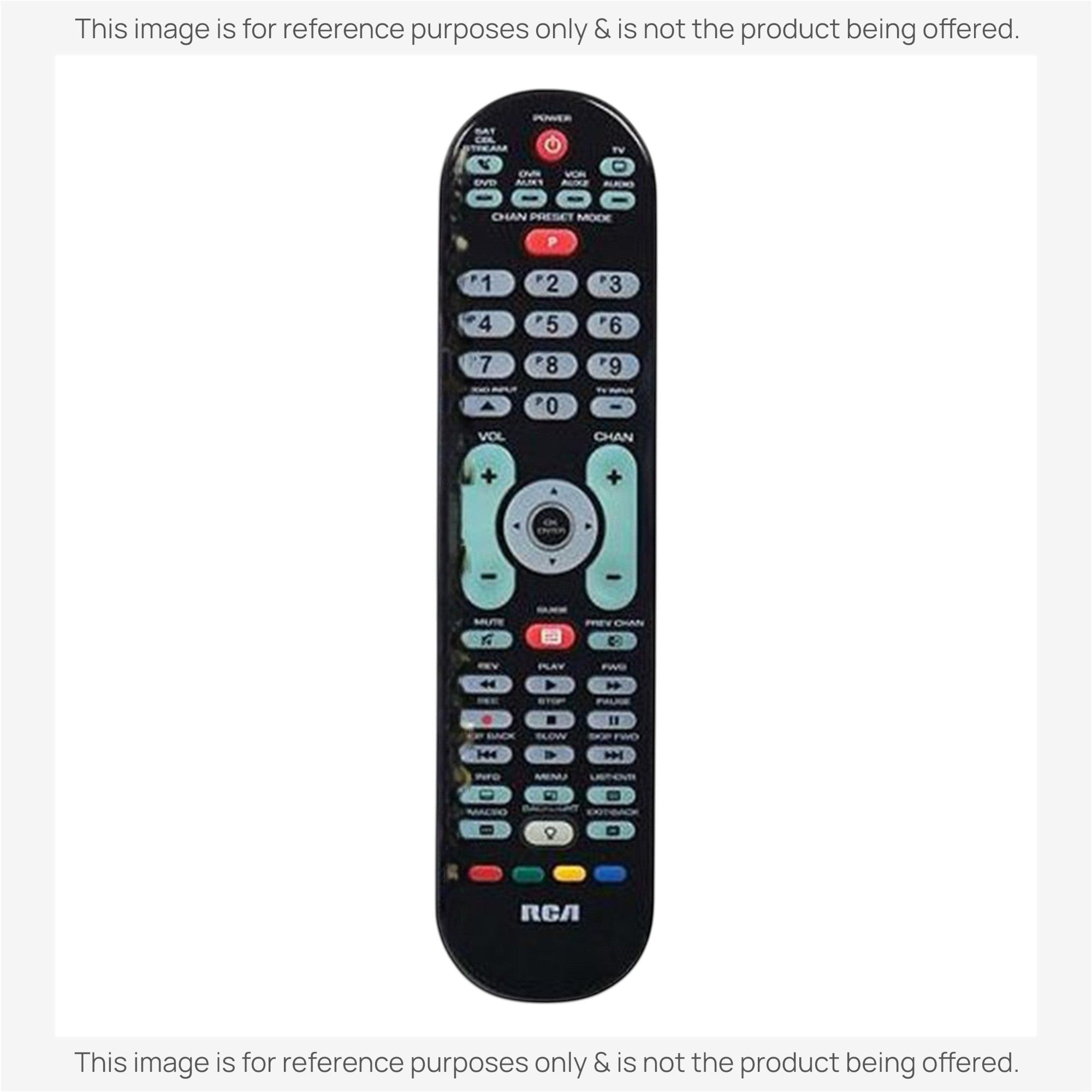 Anderic universal remote control replacement for RCA RCRPS06GR with backlit keypad and dedicated streaming buttons.