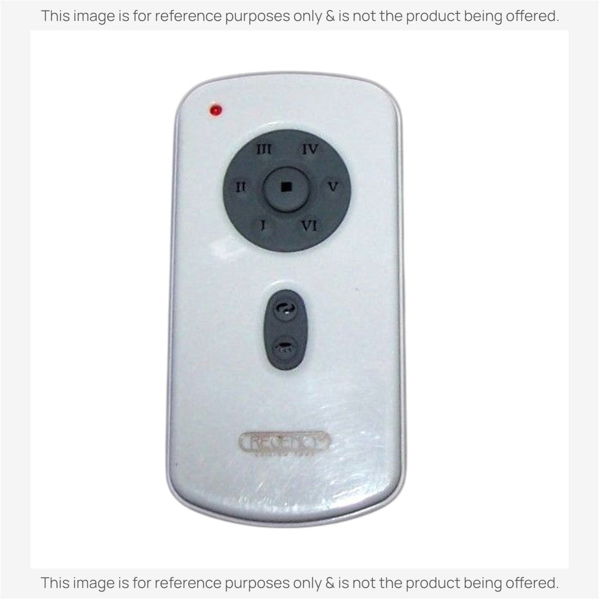 Anderic white ceiling fan remote control with six speed settings, light control, and reverse button.