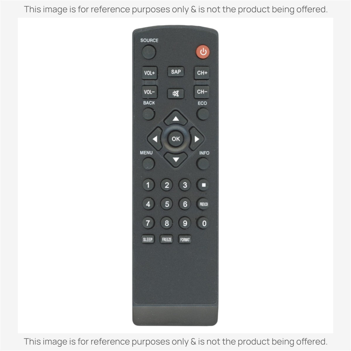 Anderic black replacement TV remote control with large, easy-to-read buttons for Sylvania and compatible TV models.