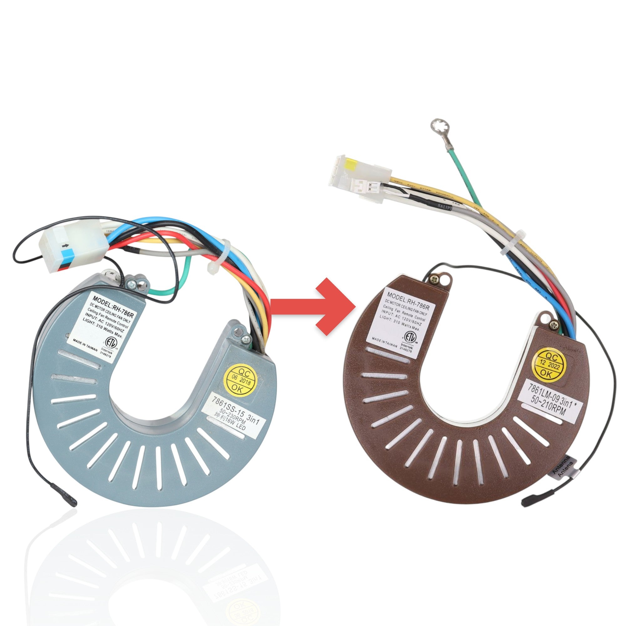 Anderic RH786R ceiling fan receiver replacement for Casablanca RH-786R 786SS-15 with wiring harness