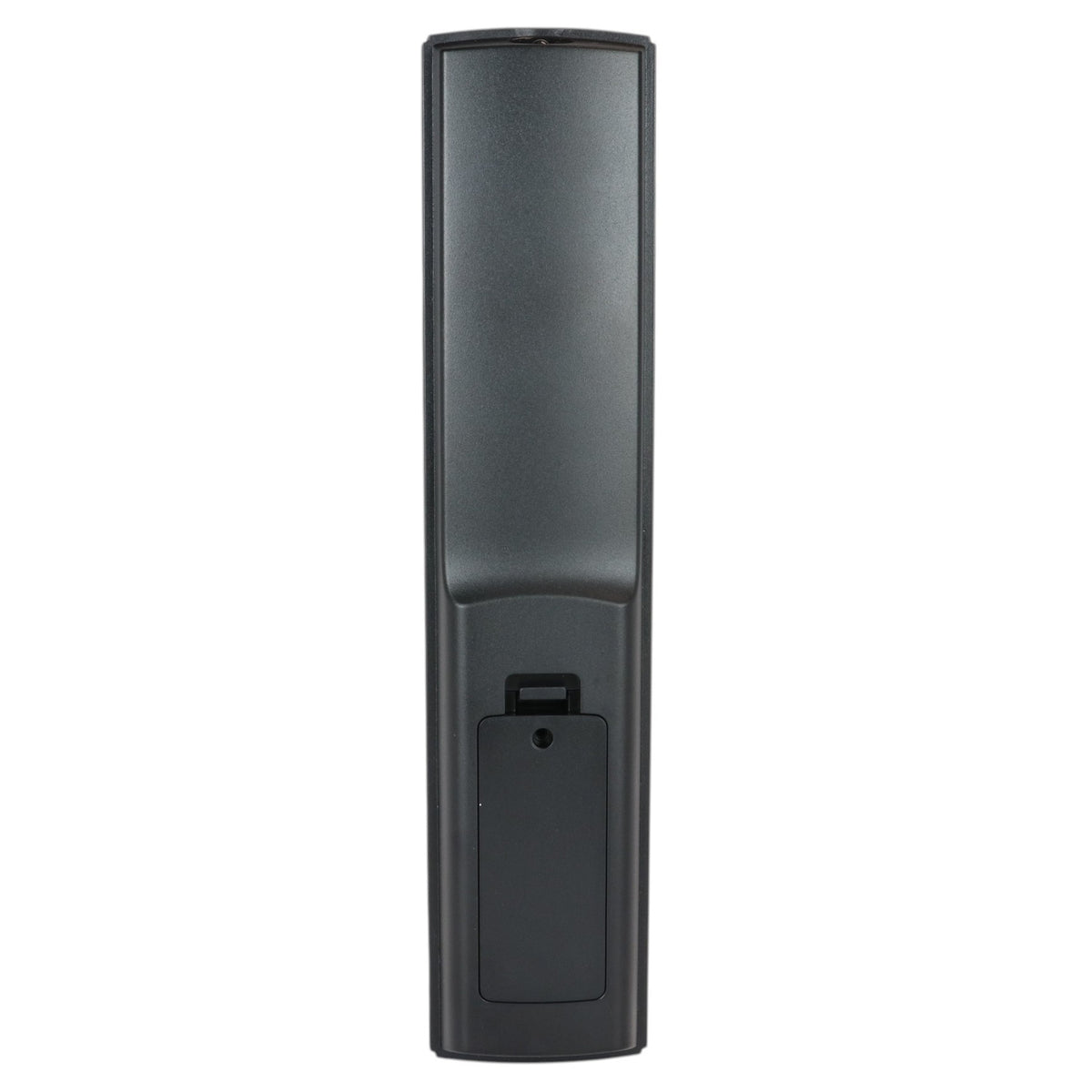 Anderic RMD10779 black replacement remote control for Insignia and Dynex TV/DVD combos, back view with battery cover.