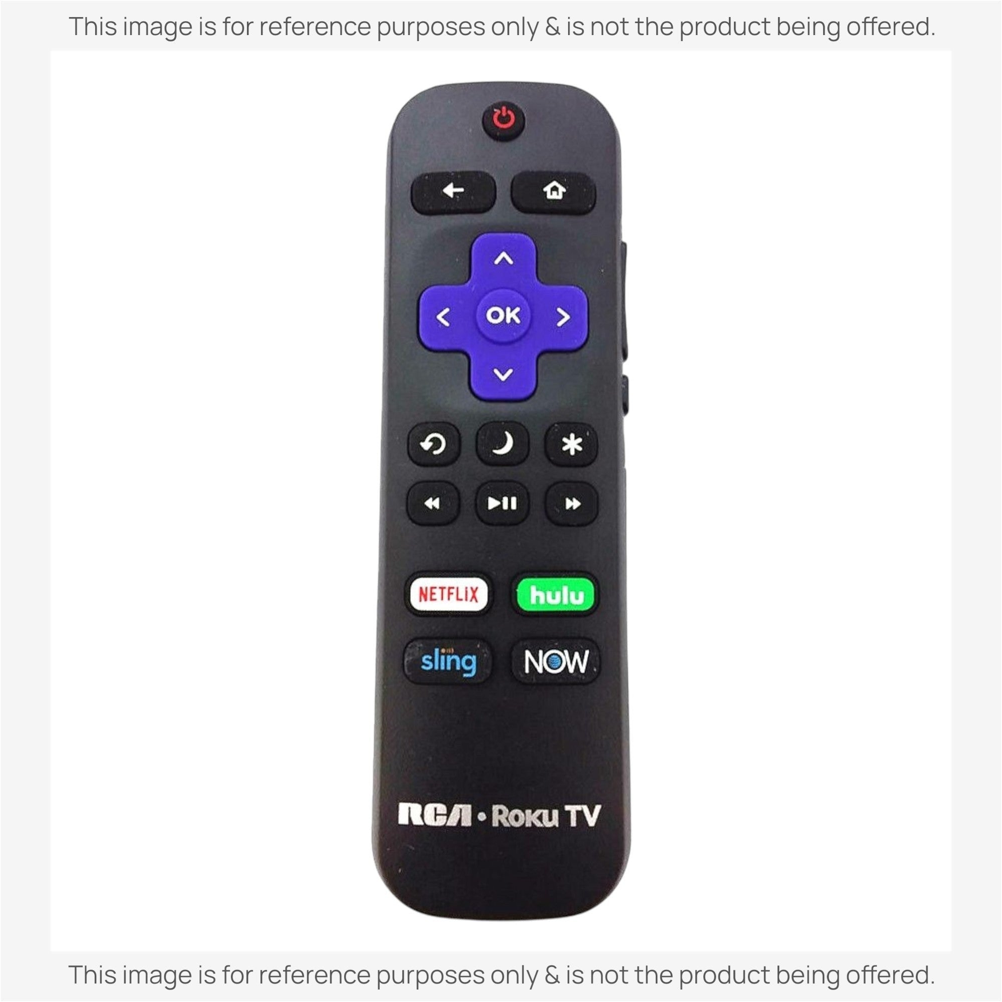 Anderic replacement remote control for Roku TV with purple navigation pad and dedicated streaming app buttons