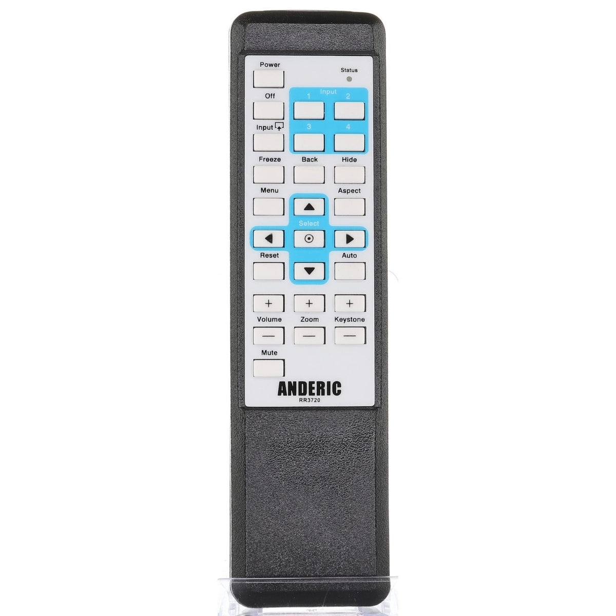 Anderic RR3720 black replacement remote control for LG projectors with labeled buttons for input and image settings.