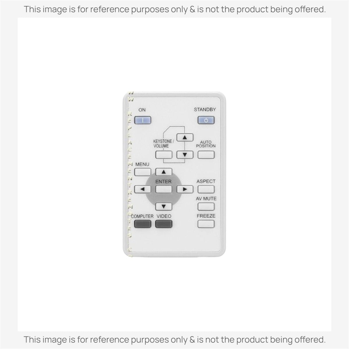 Anderic RR3720 white universal replacement remote control for Mitsubishi XD211REM projectors with labeled buttons.