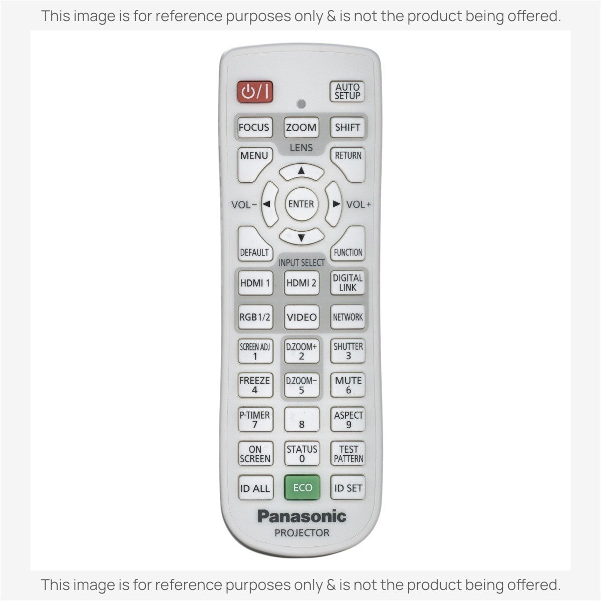 Anderic RR3720 white universal projector remote control, a compatible replacement for Panasonic N2QAYA000119 models.