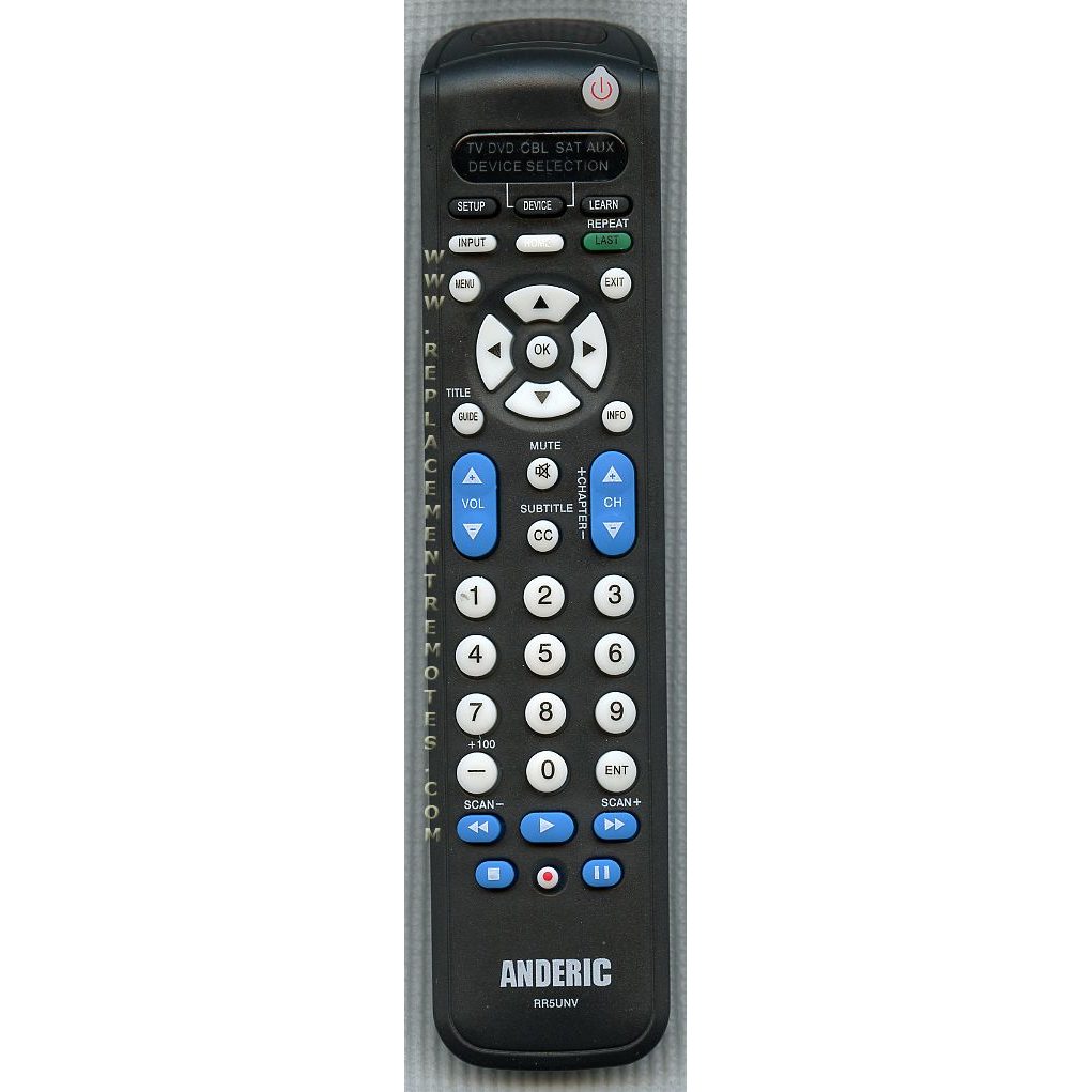 Control remoto universal Anderic RR5UNV para 5 dispositivos