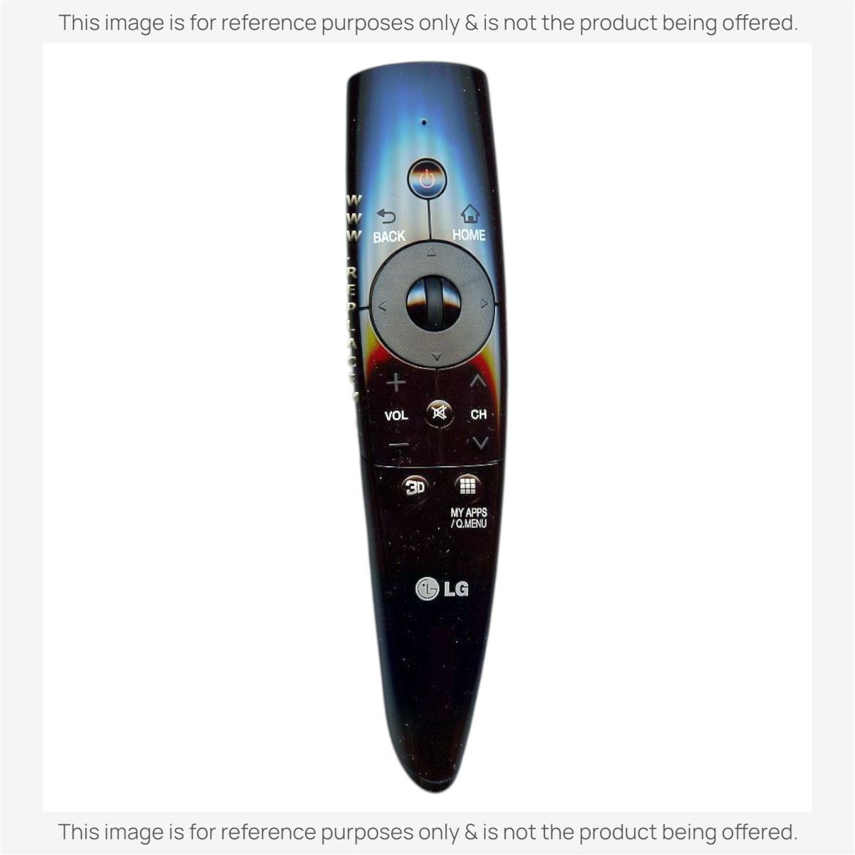 Anderic RRMR600 black magic remote control substitute for LG Smart TVs with central scroll wheel and cursor buttons.