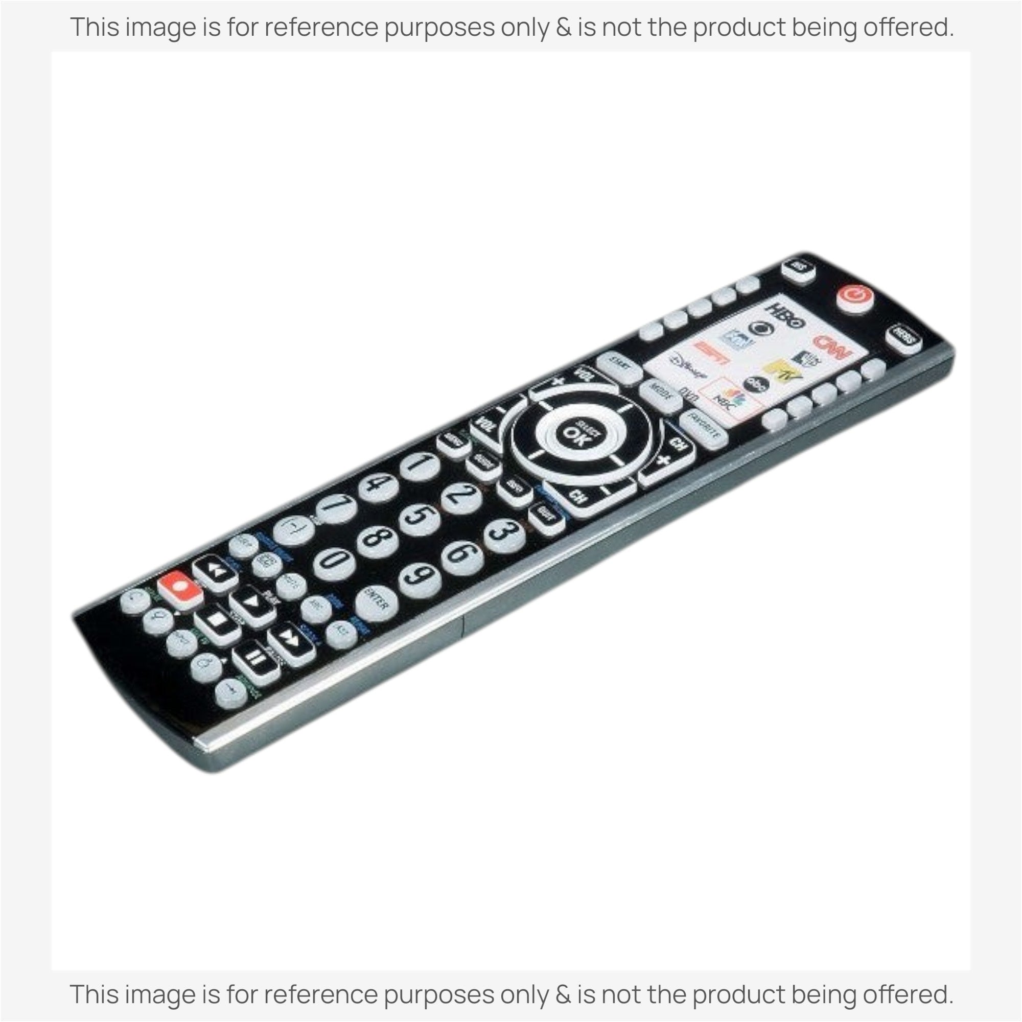 Anderic RRU401 universal remote control with backlit keypad and dedicated streaming buttons for home and apps.