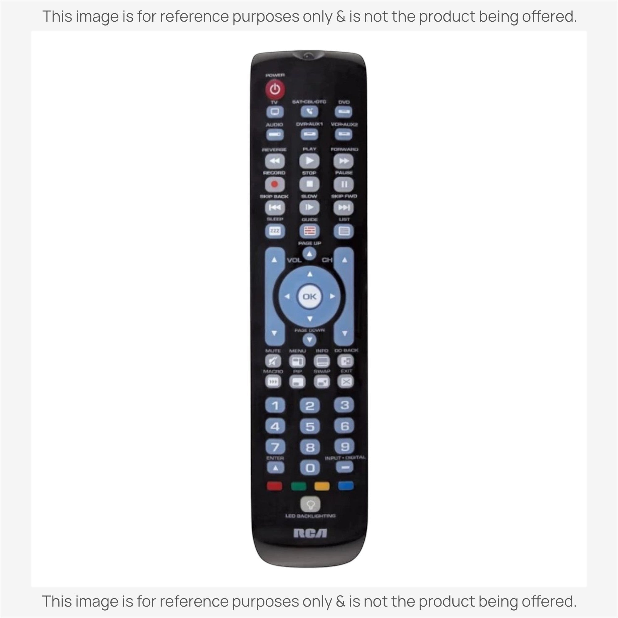 Anderic RRU401 universal remote control with backlit keypad, dedicated streaming buttons, and multi-device support.