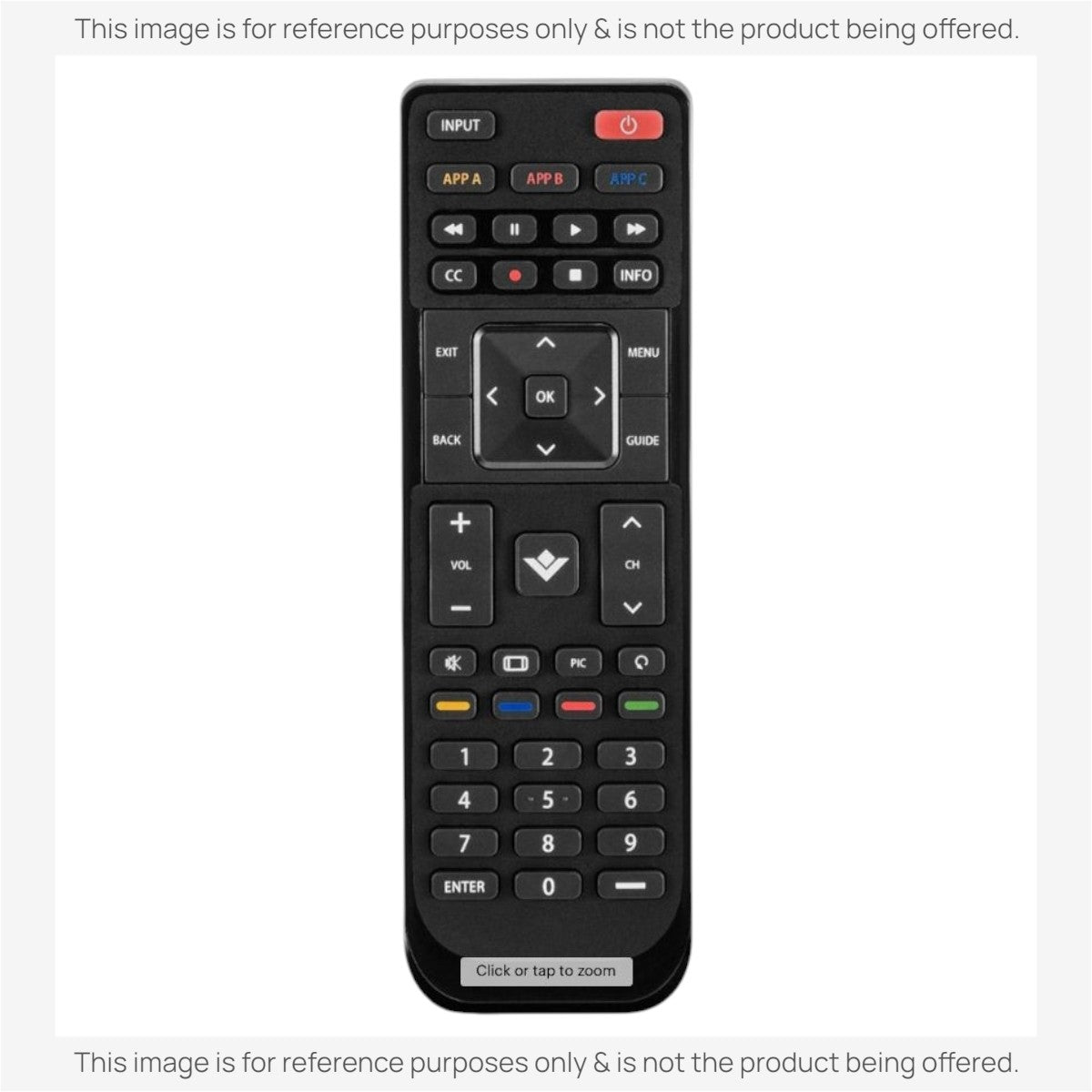 Anderic RRXRT303 black replacement remote control for Vizio TVs with dedicated app and navigation buttons