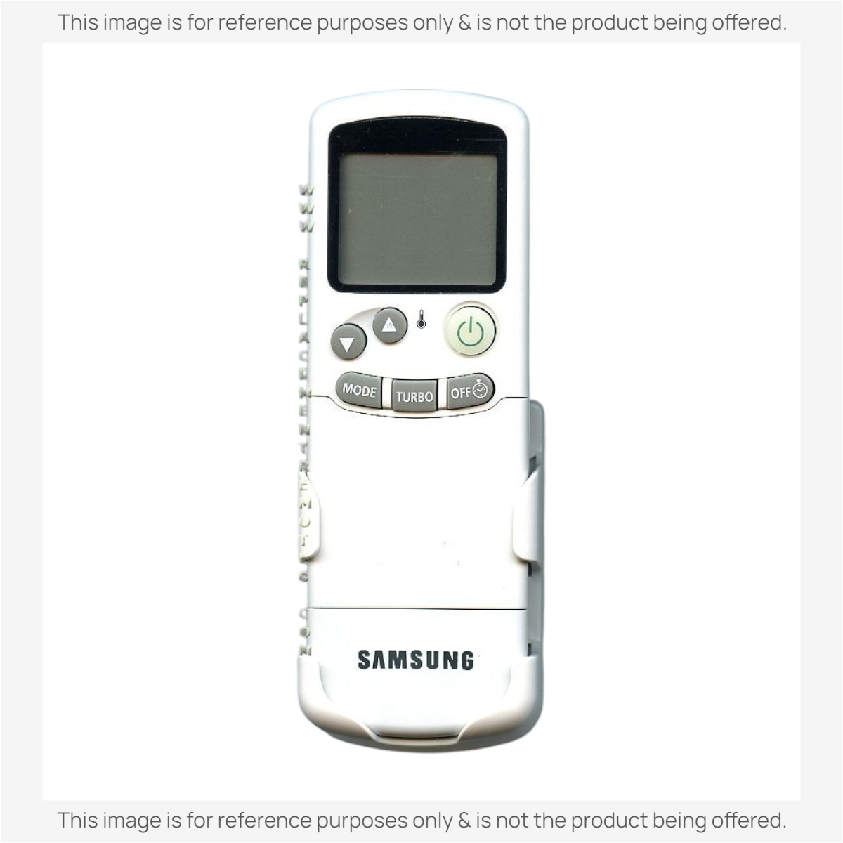 Anderic KTN828 replacement remote for Samsung air conditioners with backlit LCD display and wall mount bracket.