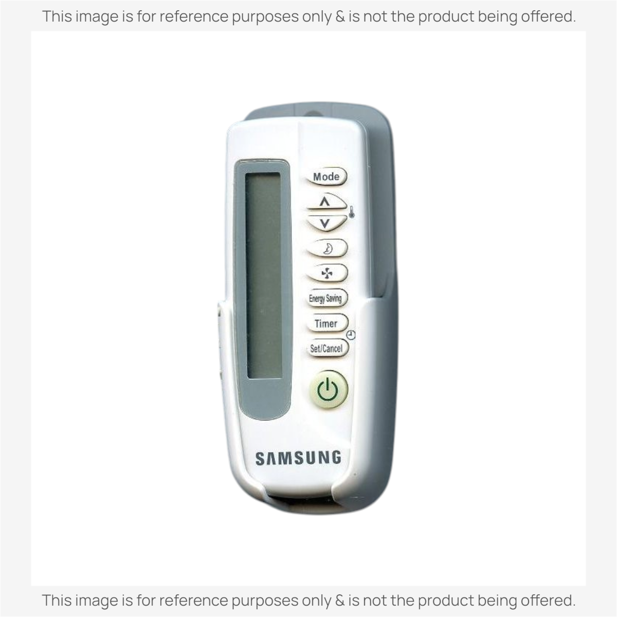 Anderic replacement remote for Samsung air conditioners featuring a backlit LCD screen and wall mount bracket.