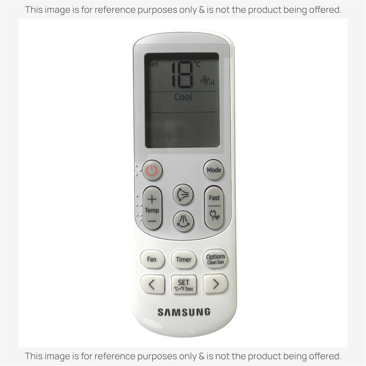 Anderic replacement remote control for Samsung mini split air conditioners with a backlit LCD screen and buttons.