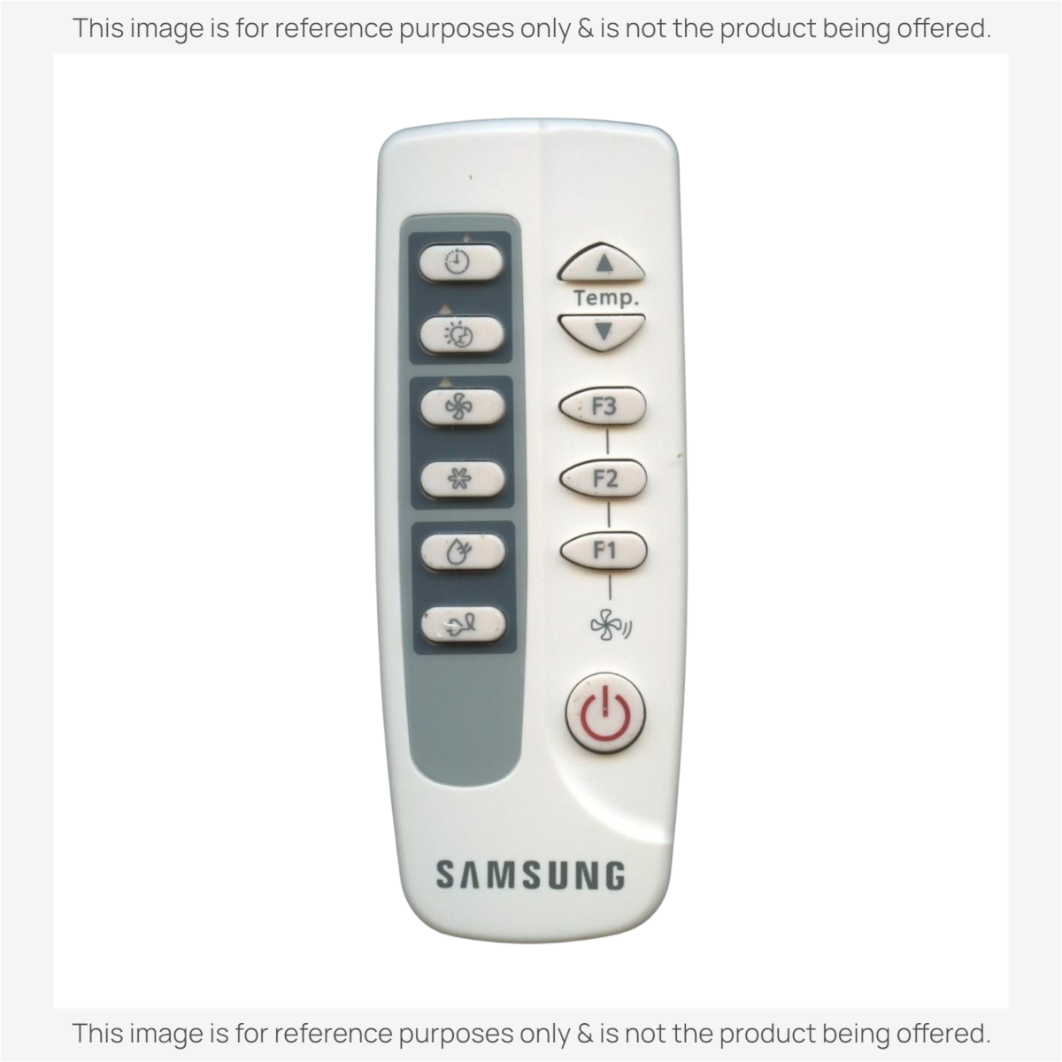 Anderic replacement remote control for Samsung air conditioners featuring intuitive buttons and white casing