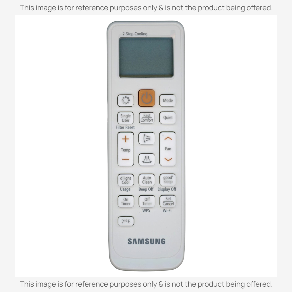 Anderic replacement remote control for Samsung air conditioner units with LCD screen and orange power button