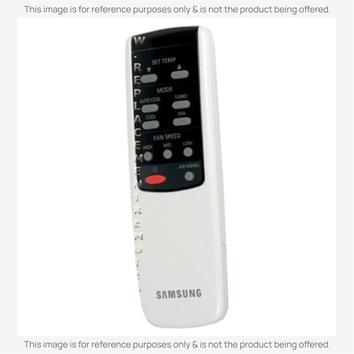 Anderic white universal air conditioner remote control with black display panel and intuitive button layout