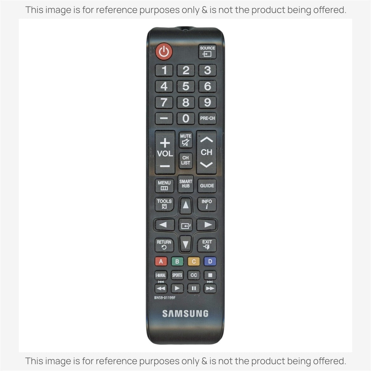 Anderic replacement remote control for Samsung BN59-01199F Smart TV with dedicated Smart Hub and navigation buttons.