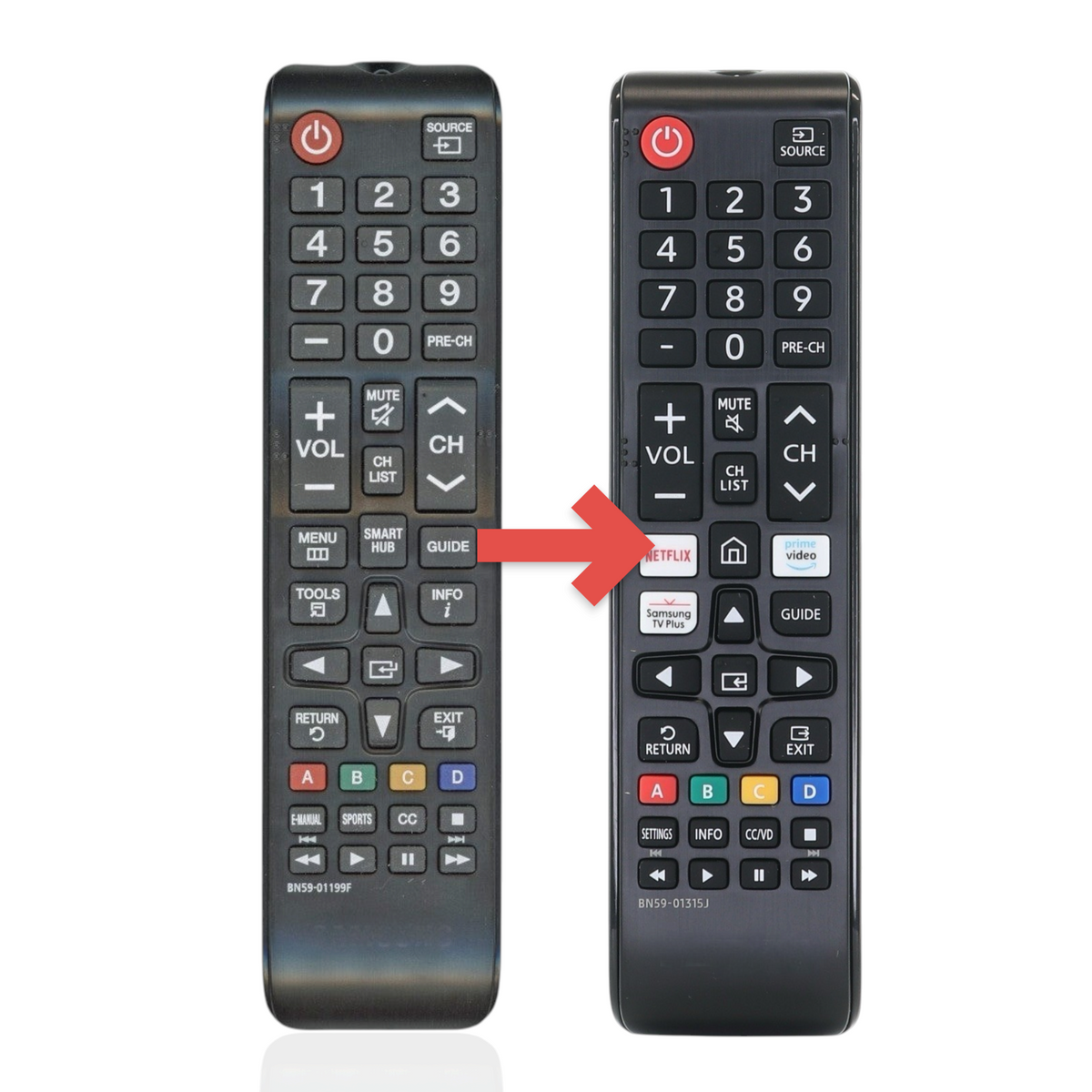 Anderic replacement remote control for Samsung BN59-01199F Smart TV with dedicated Smart Hub and navigation buttons.