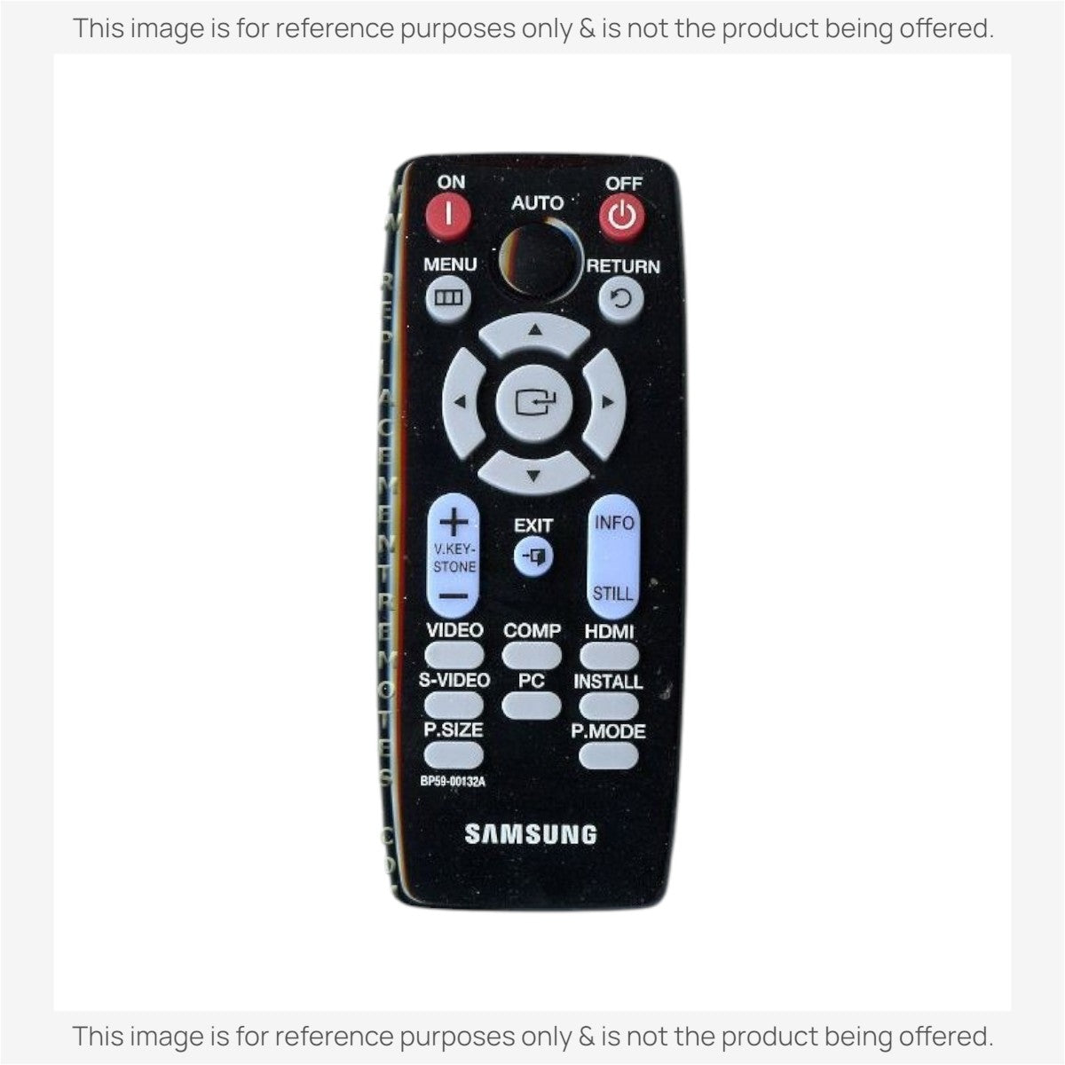 Anderic replacement black projector remote control for Samsung models featuring navigation and input buttons.