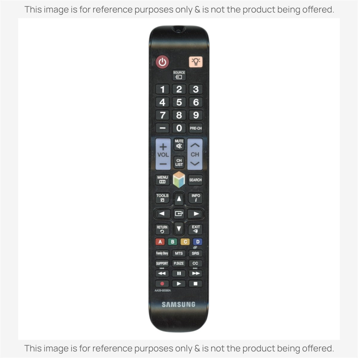 Anderic replacement infrared remote control for Samsung smart TVs with standard button layout and black finish