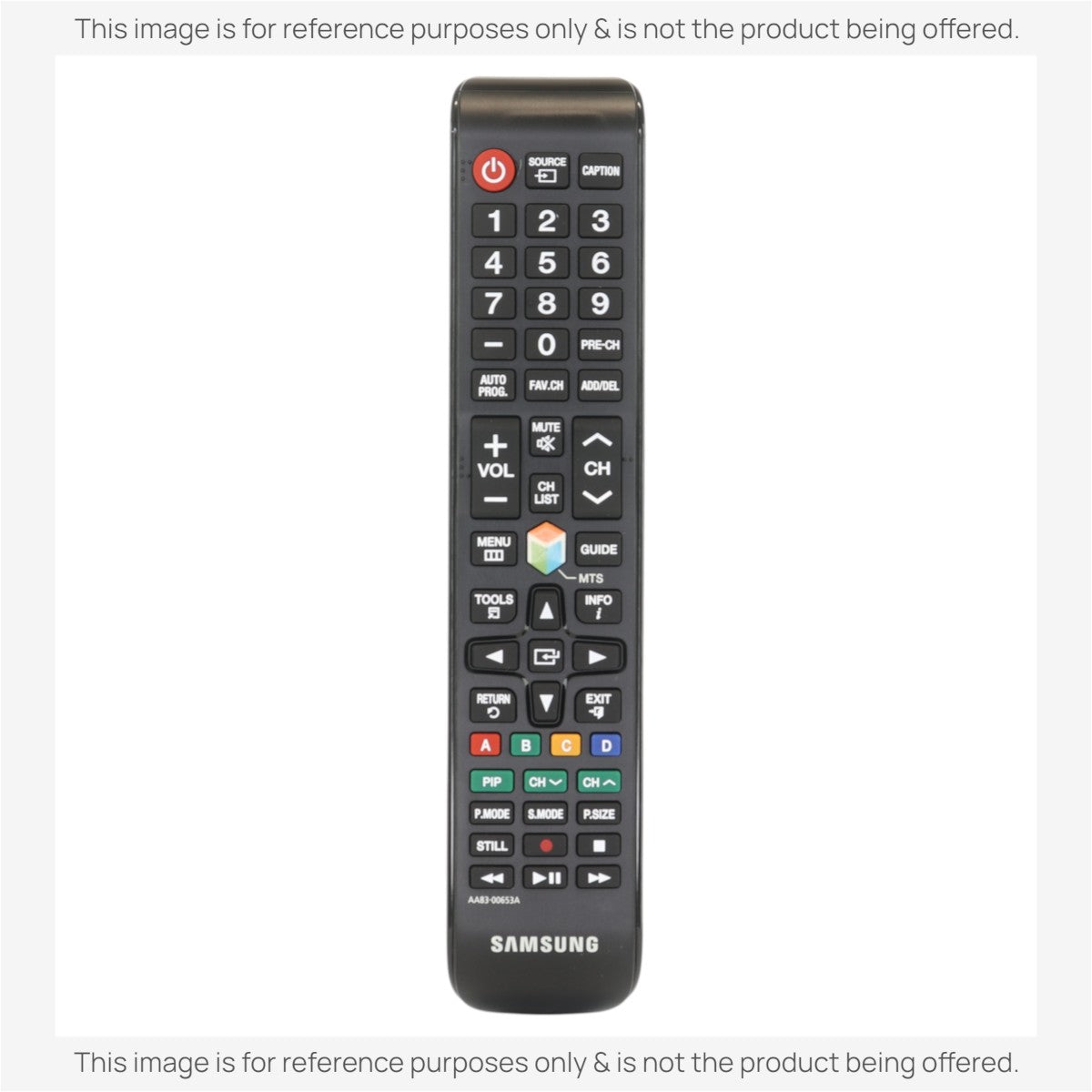 Anderic replacement black TV remote for Samsung, featuring a standard button layout for volume, channel, and menu.