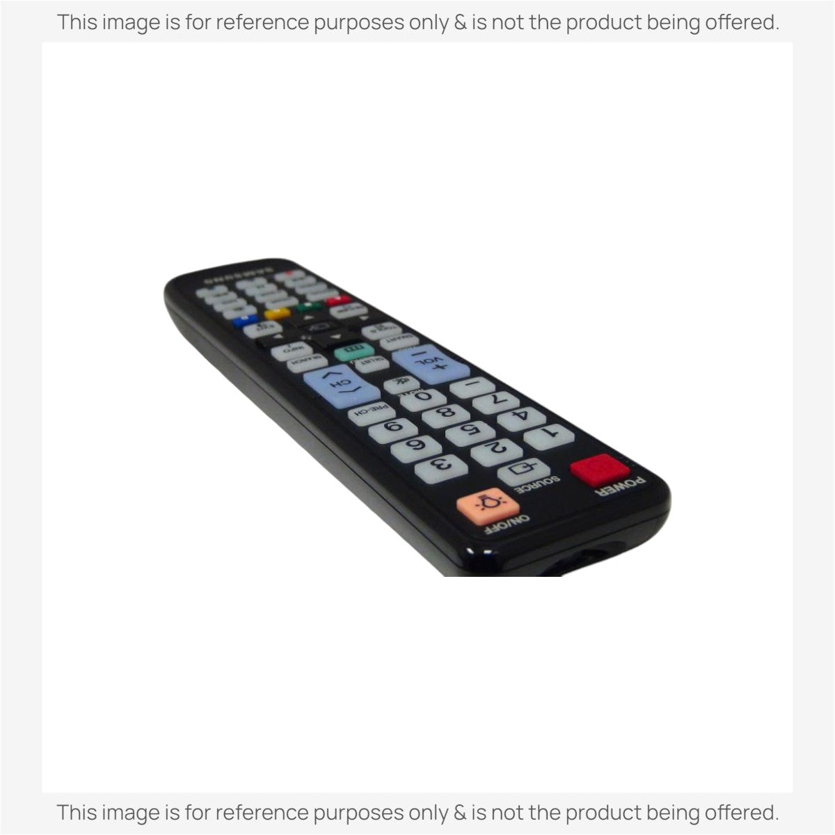 Anderic replacement infrared remote control for Samsung smart TVs with a black plastic body and multi-colored buttons.