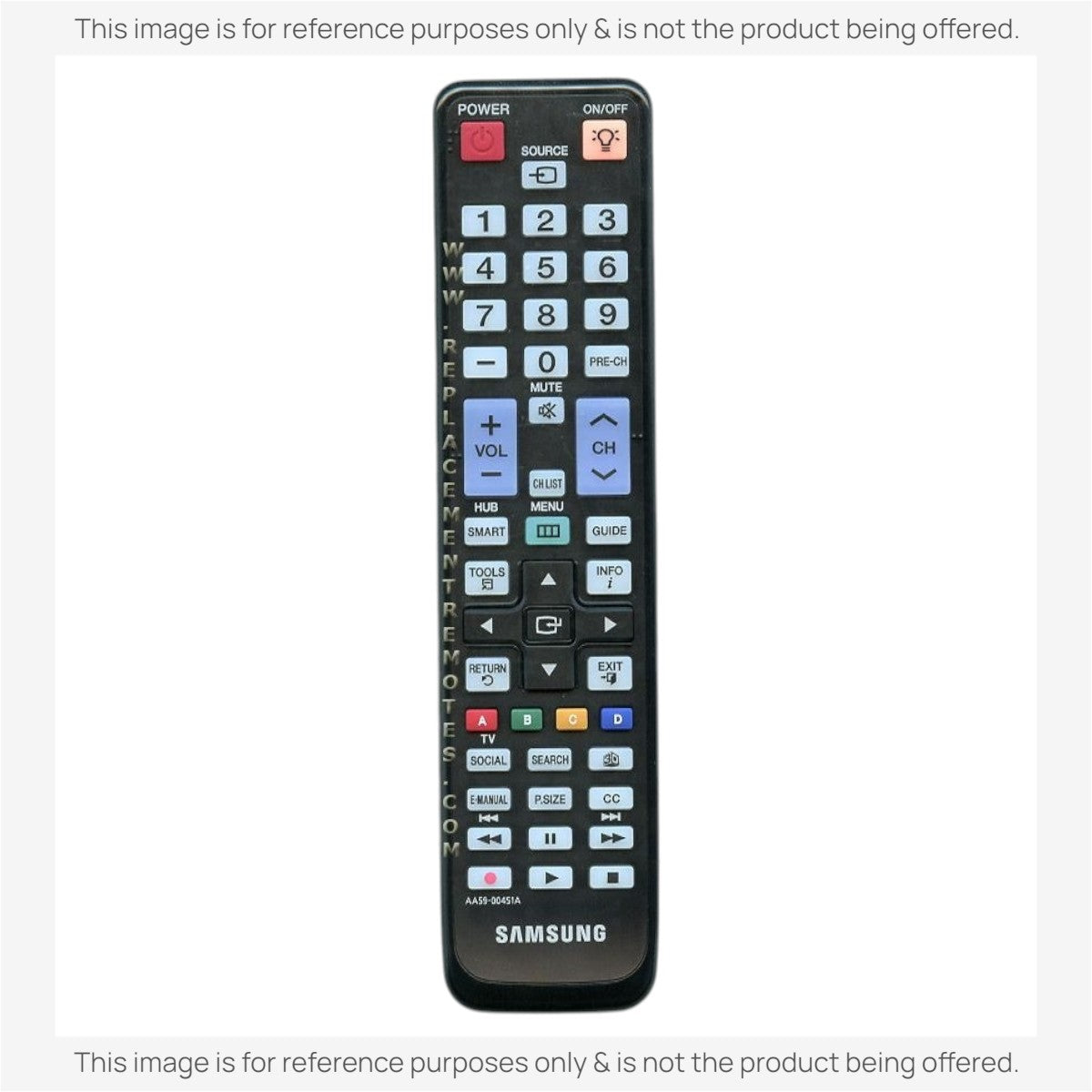 Anderic replacement remote control for Samsung TVs featuring a black design with standard navigation and media buttons.