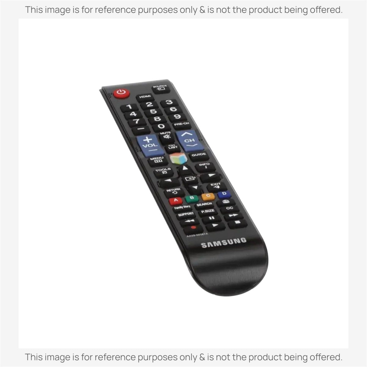 Anderic replacement black TV remote control for Samsung devices with standard button layout and Samsung logo