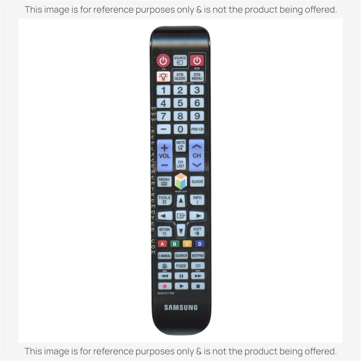 Anderic replacement remote control for Samsung TVs featuring a standard black button layout and navigation keys.