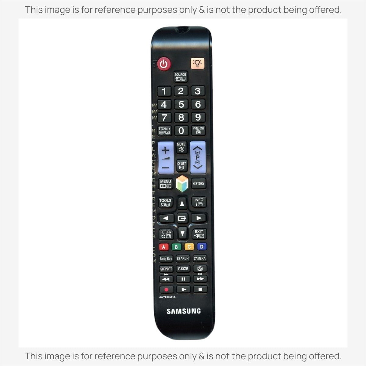 Anderic replacement black TV remote control for Samsung models with standard numeric keypad and function buttons