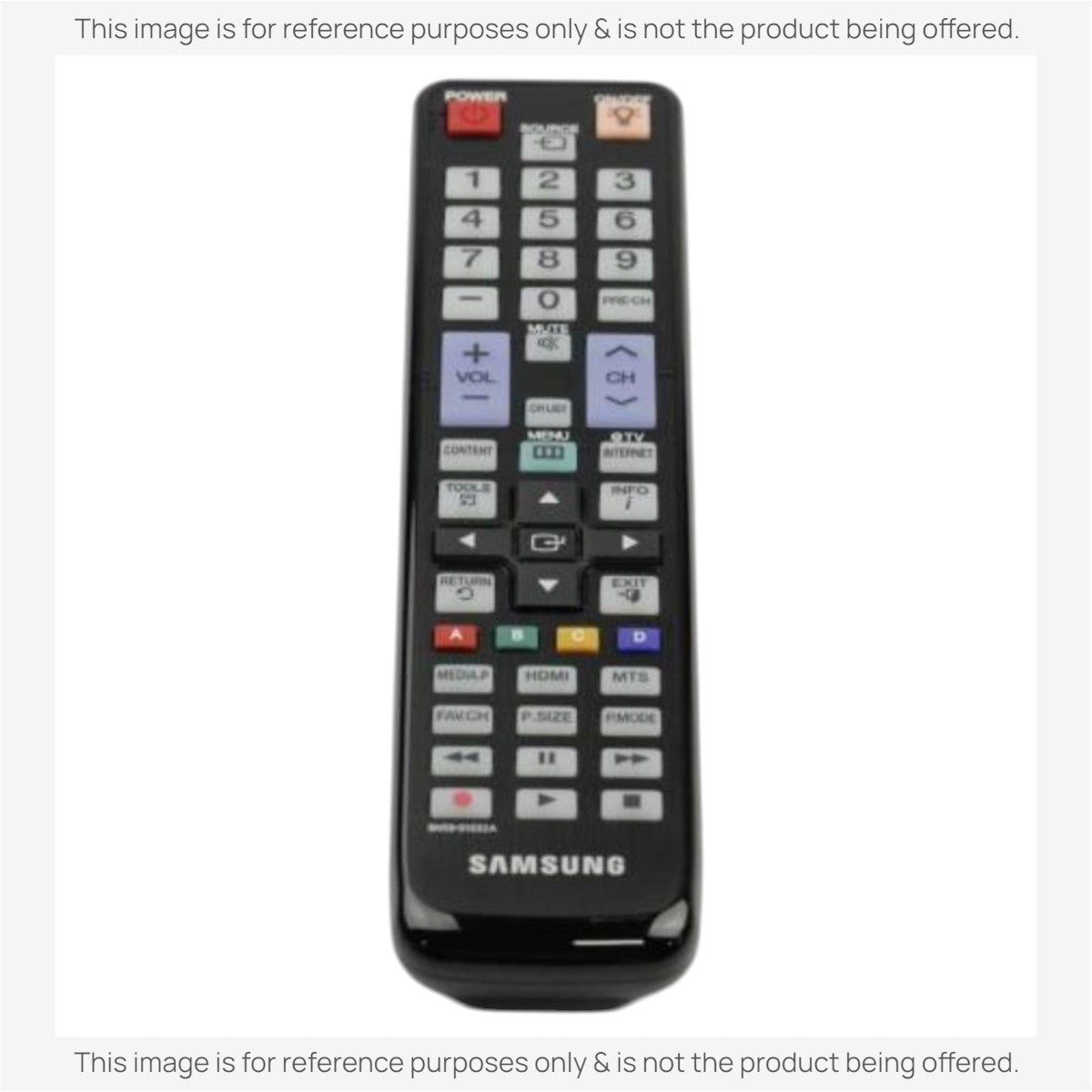 Anderic replacement remote control for Samsung HDTVs featuring standard navigation, volume, and channel buttons.