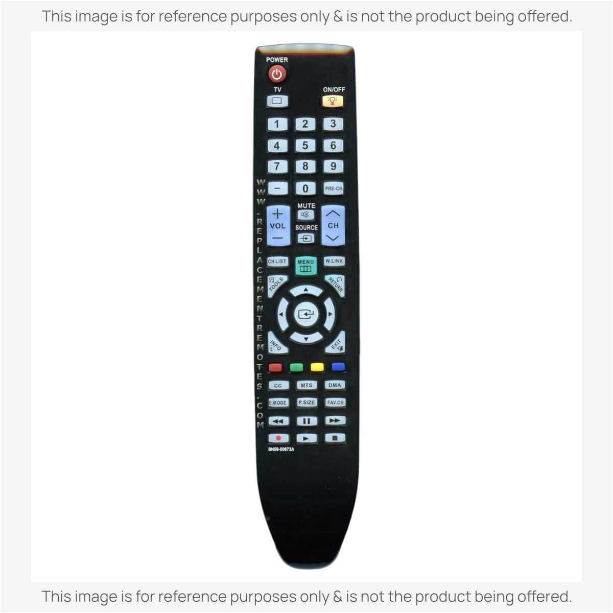 Anderic replacement black TV remote for Samsung BN5900673A with standard numeric keypad and navigation buttons.
