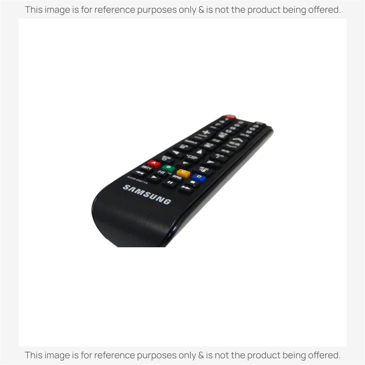 Anderic replacement remote control for Samsung AA59-00611A HDTVs with black casing and multi-colored function buttons