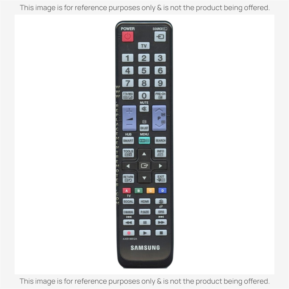 Anderic replacement TV remote for Samsung featuring a black plastic body with standard numeric and function buttons.
