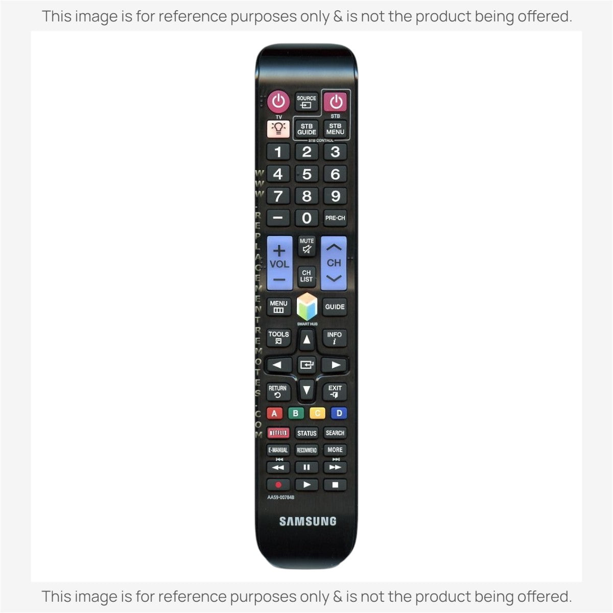 Anderic replacement black infrared TV remote control for Samsung televisions with standard navigation and media buttons