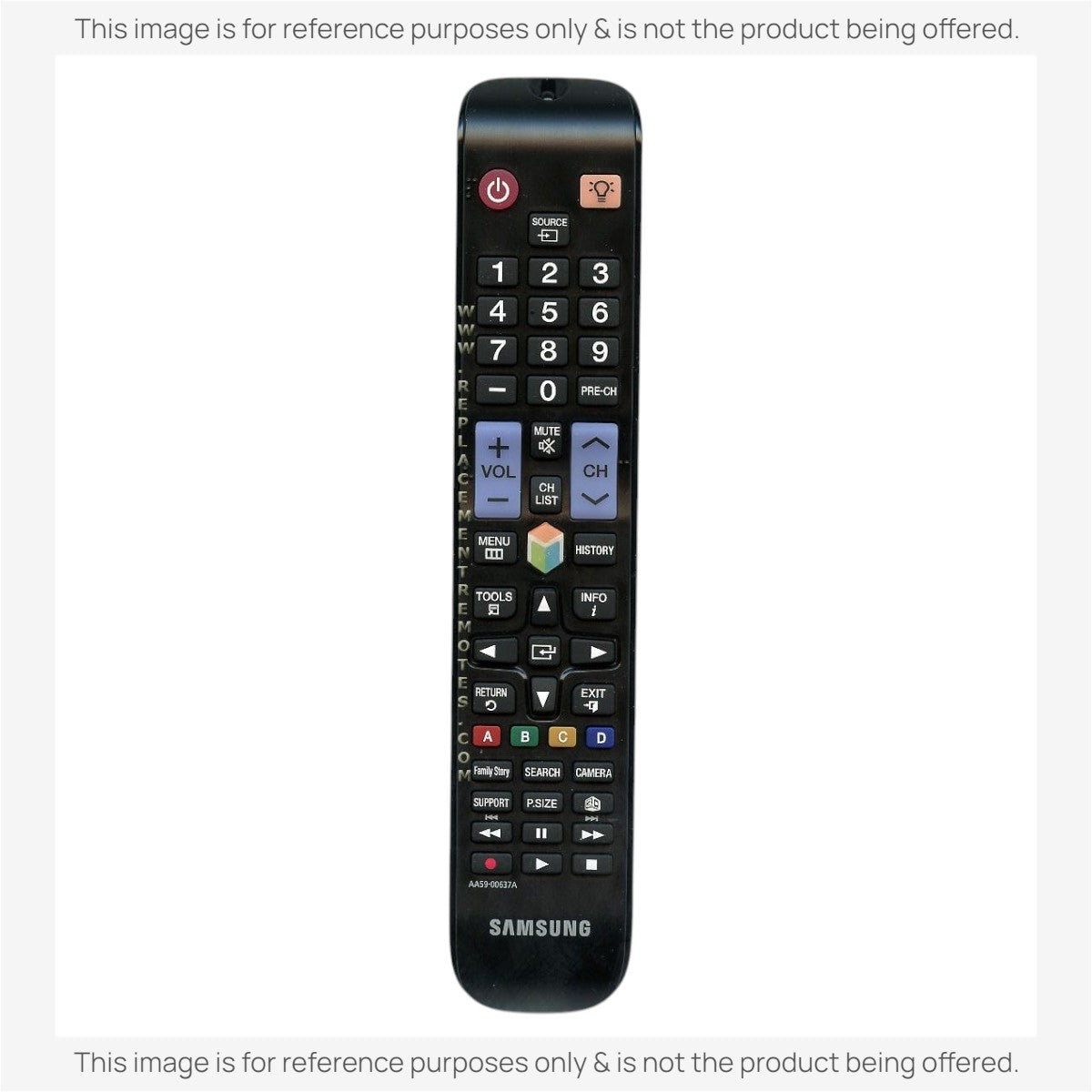 Anderic replacement remote control for Samsung TVs featuring a black keypad with standard function buttons