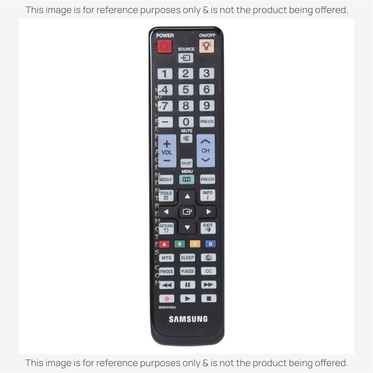 Anderic replacement remote control for Samsung TVs featuring a black keypad with standard navigation and media buttons.