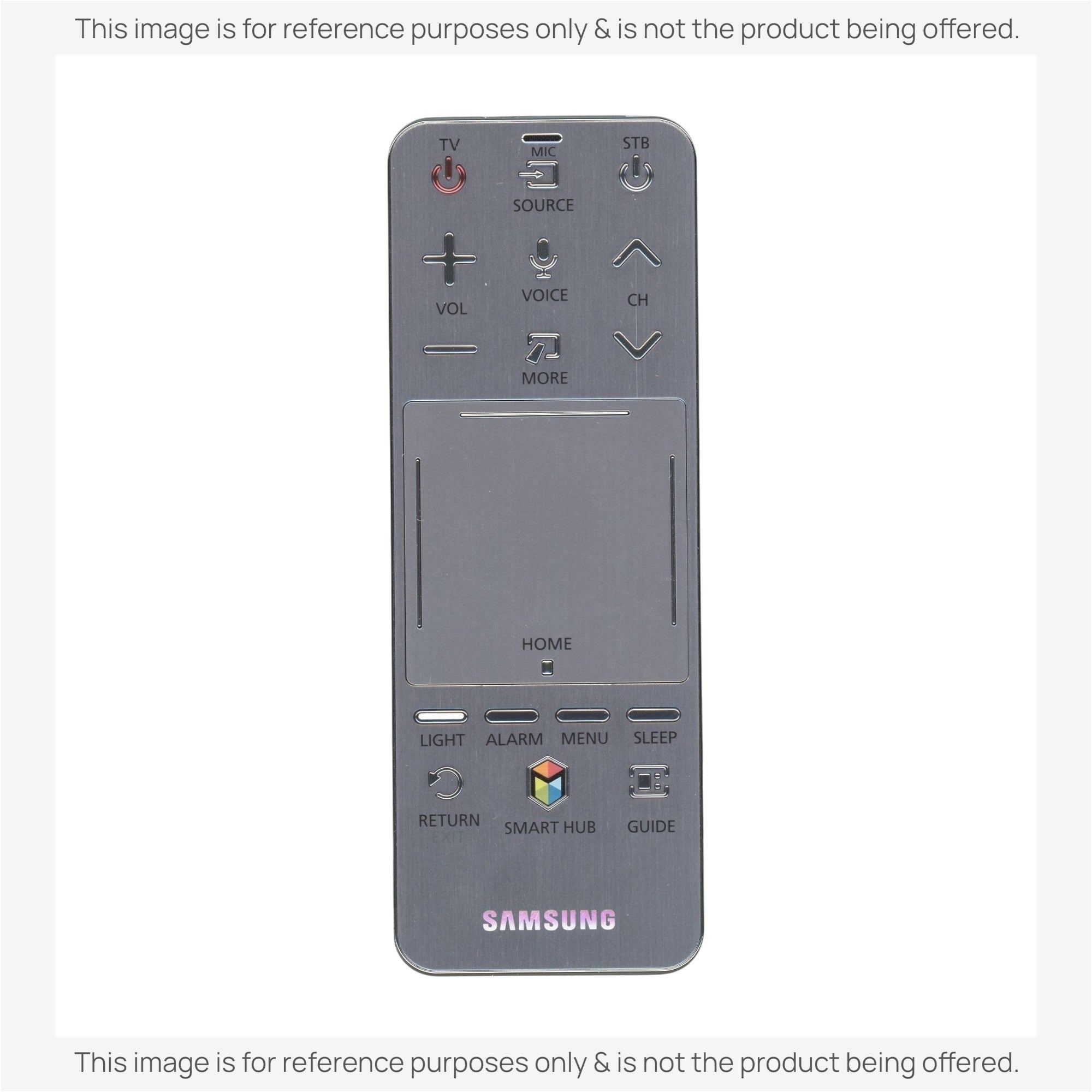Anderic replacement remote for Samsung Smart TVs featuring a central touchpad and dedicated Smart Hub button.