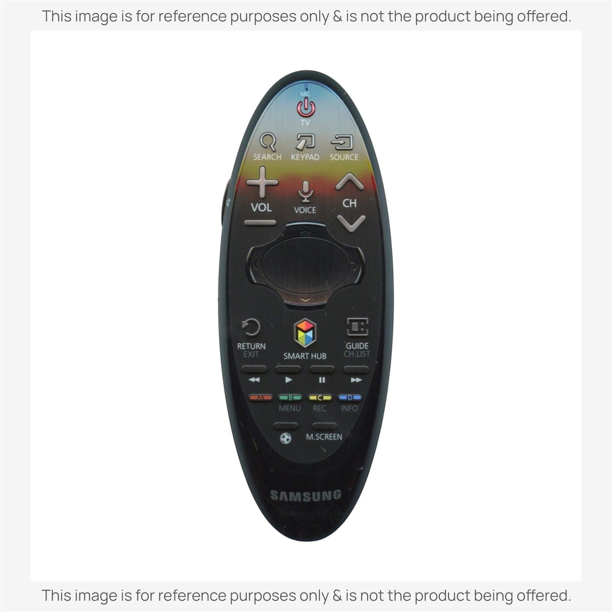 Anderic replacement remote for Samsung Smart TV with cursor control, Smart Hub button, and ergonomic black design.
