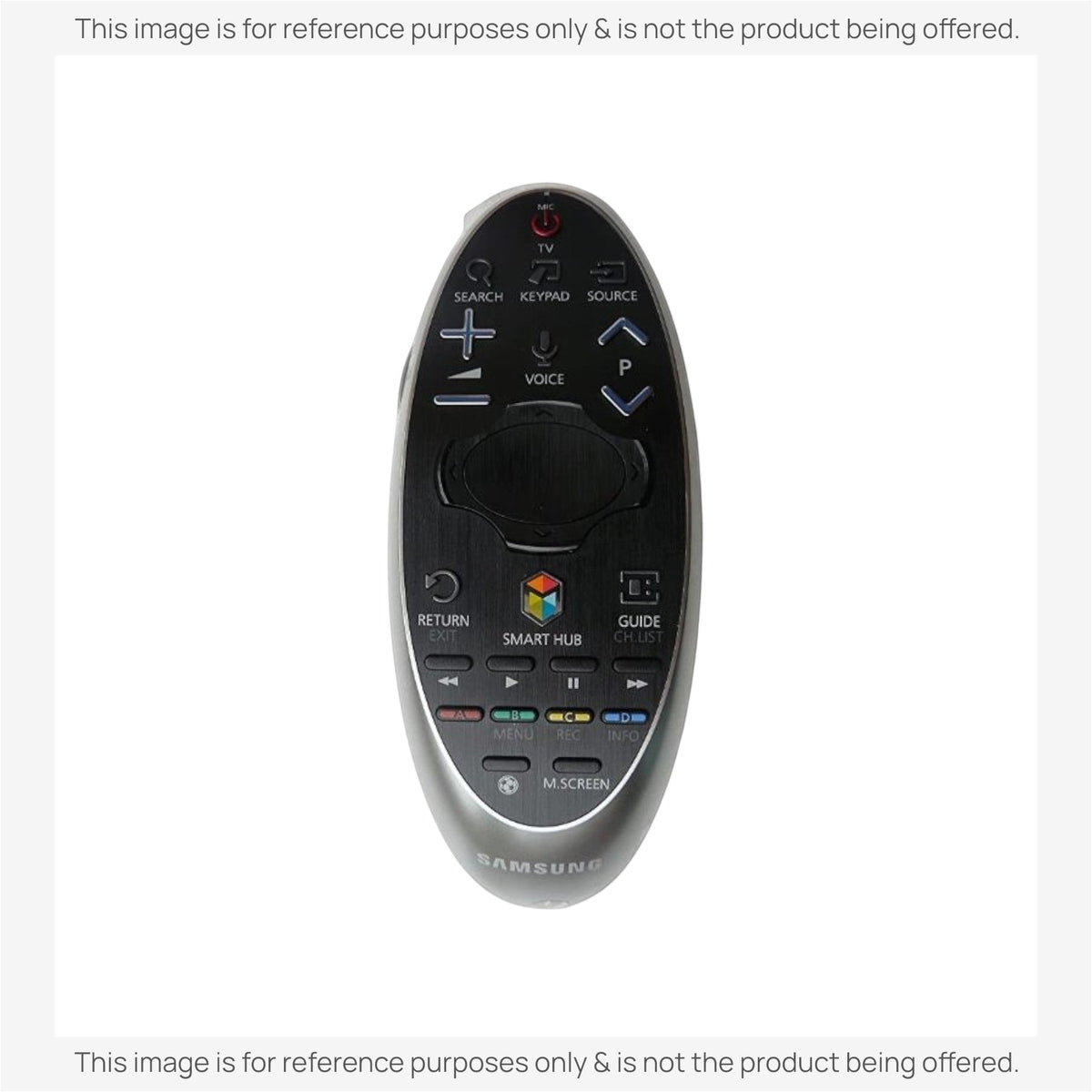Anderic replacement remote control for Samsung Smart TVs with pointer navigation, Smart Hub button, and black finish.